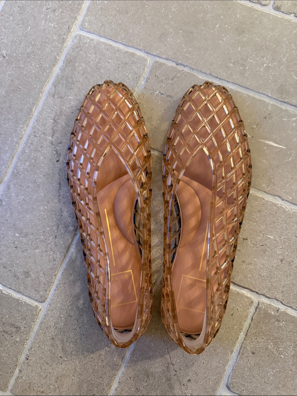 Dolce Vita Brown Transparent Woven Jelly Flats